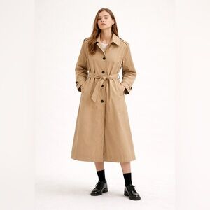 Ruti Oversized Trench Coat in Khaki Tan